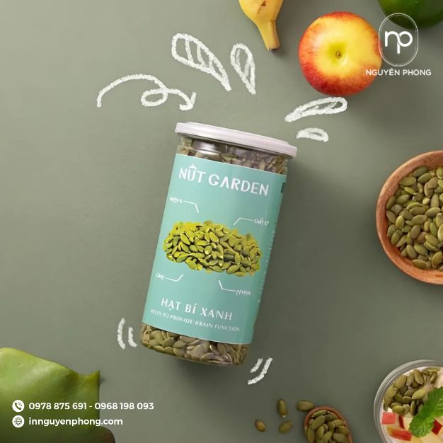 mẫu tem dán hạt bí màu xanh mint đẹp